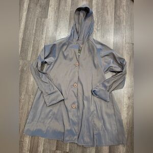 MARALYCE FERREE Designer Irridescent Hooded Coat Jacket S Y2K Scarborough, Maine